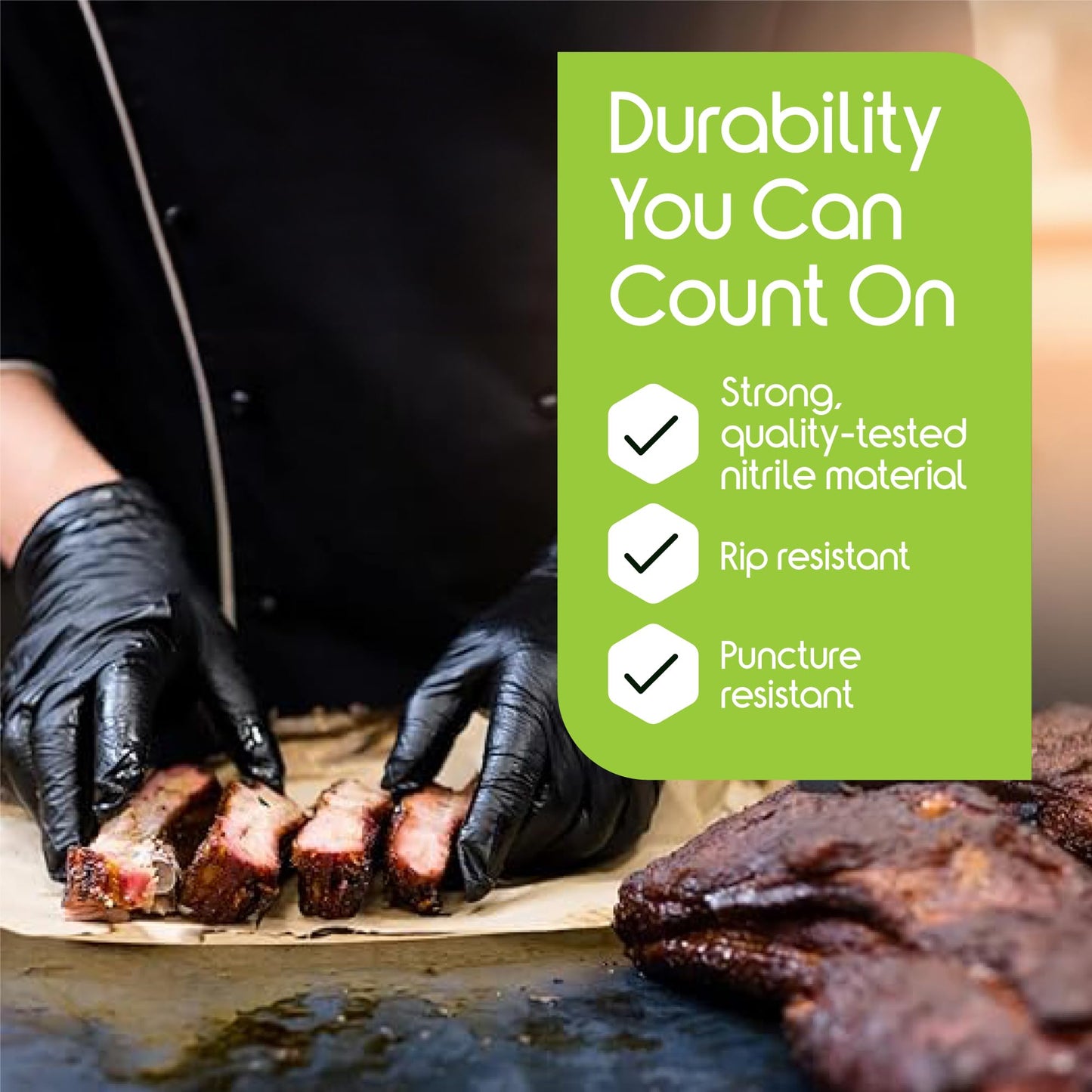 Inspire Black Nitrile Gloves | THE ORIGINAL Quality Black Gloves Disposable Latex Free | 4.5 Cooking (Nitrile, Medium)