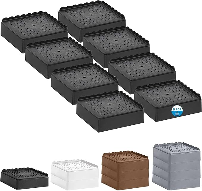 Bed Risers 1 inch, 2 inch, 3 inch, 4 inch Heavy Duty, Adjustable Furniture Riser