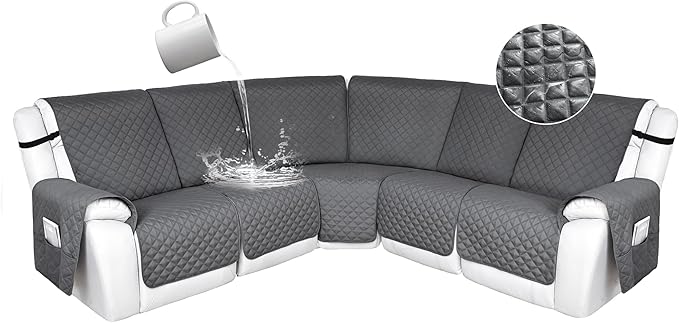 HDCAXKJ 100% Waterproof Reclining Sectional Couch Covers L Shape Recliner Sofa