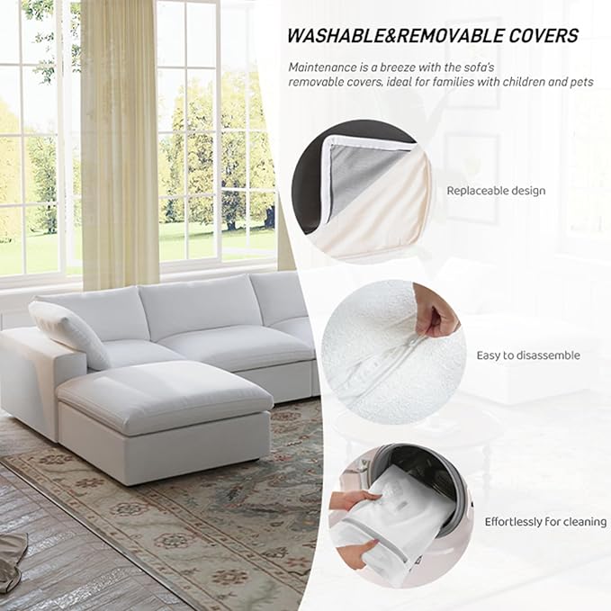 Cloud Modular Sectional Sofa Couch, Oversized Couch 6 Seater