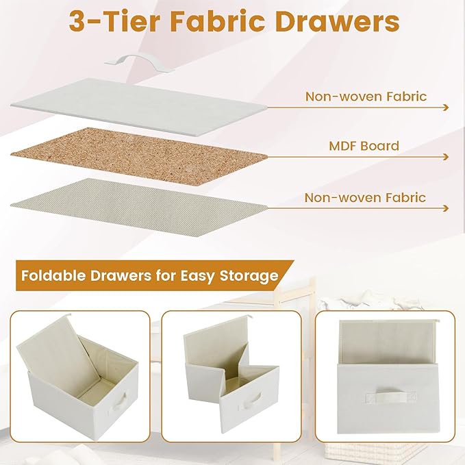 Giantex 6-Drawer Dresser for Bedroom, Bamboo Storage Tower