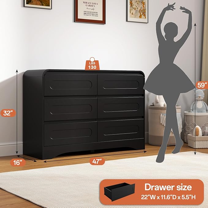 4 Pcs Bedroom Set, Dresser and Nightstand Sets, Including Modern Wooden Tall 6