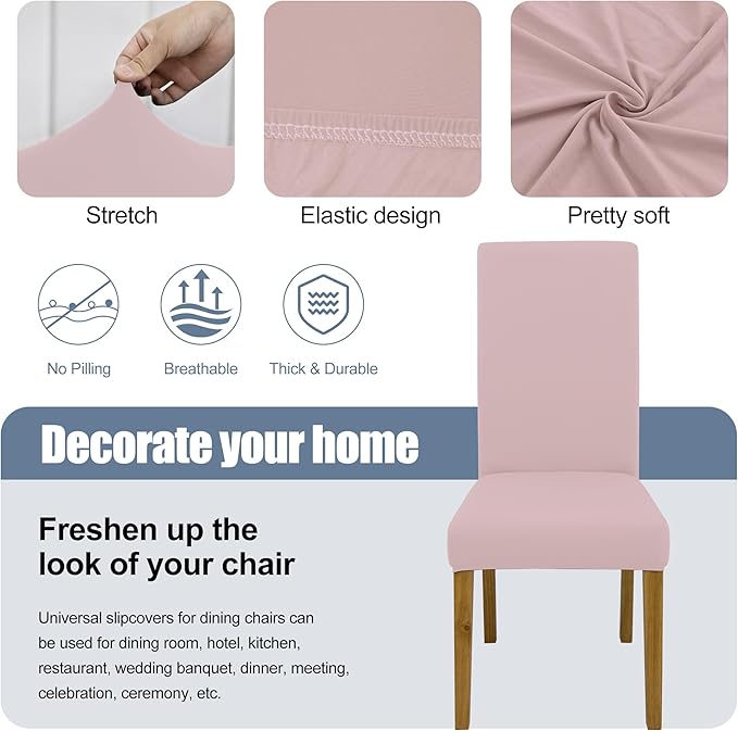 BIETYONE Stretch Dining Chair Covers Set of 4, Soft Removable Washable Kitchen