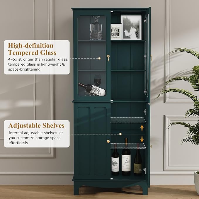 ARTPOWER 72" Freestanding Kitchen Pantry Storage Sideboard, Classical Tall