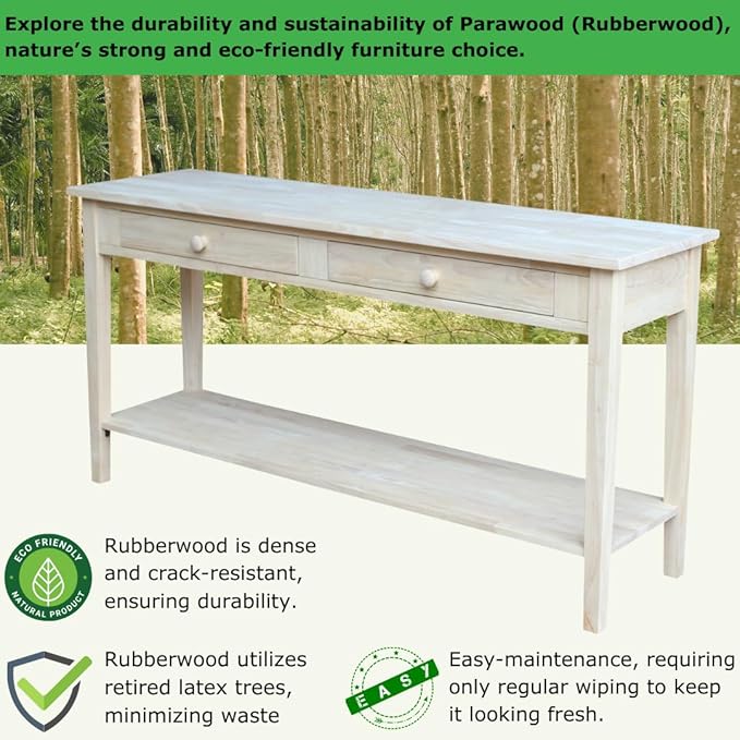 IC International Concepts Spencer Server Extended Length Console Table