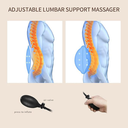 Back Massager with Heat, Massage Seat Cushion with 3D Back Support, 8 Vibrating Motors Massager Chair Pad for Full Body Pain Relief, Ideal Gift for Valentine's Day/Lover/Parents/Friends