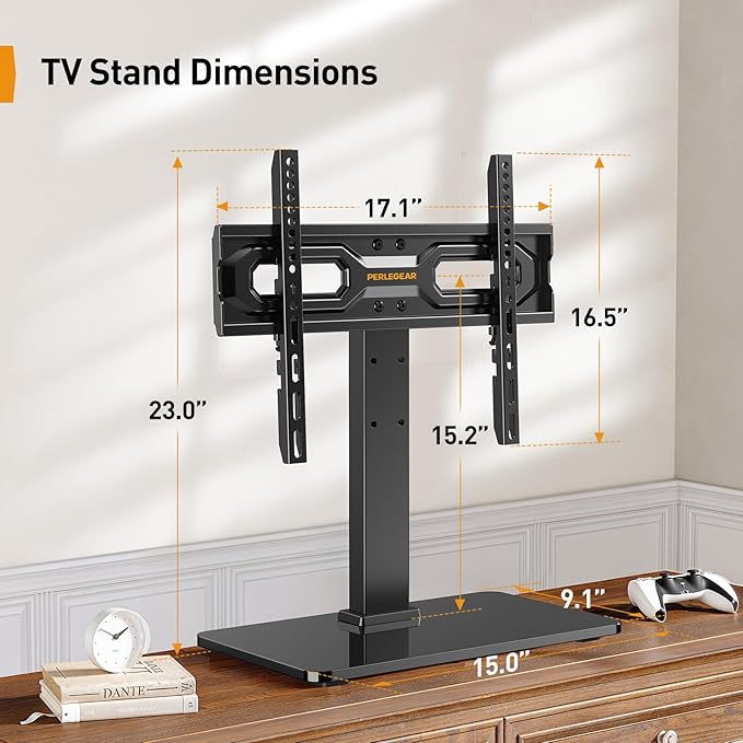 Perlegear Tabletop TV Stand, Universal TV Stand