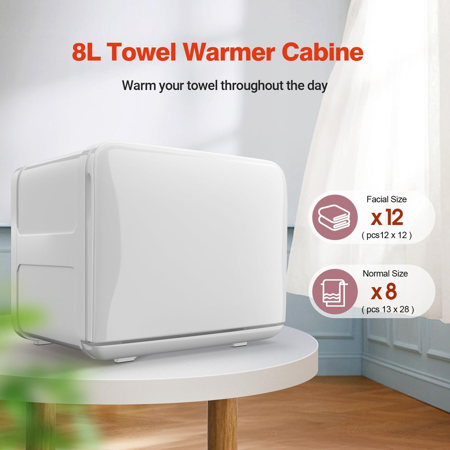 8.5L Towel Warmer Cabinet can Hold 12 Wet Facial Towels,Fast Heating with One-piece all-aluminum liner,Hot Towel Warmer Use for Spa,Hair Beauty,Salon - Black