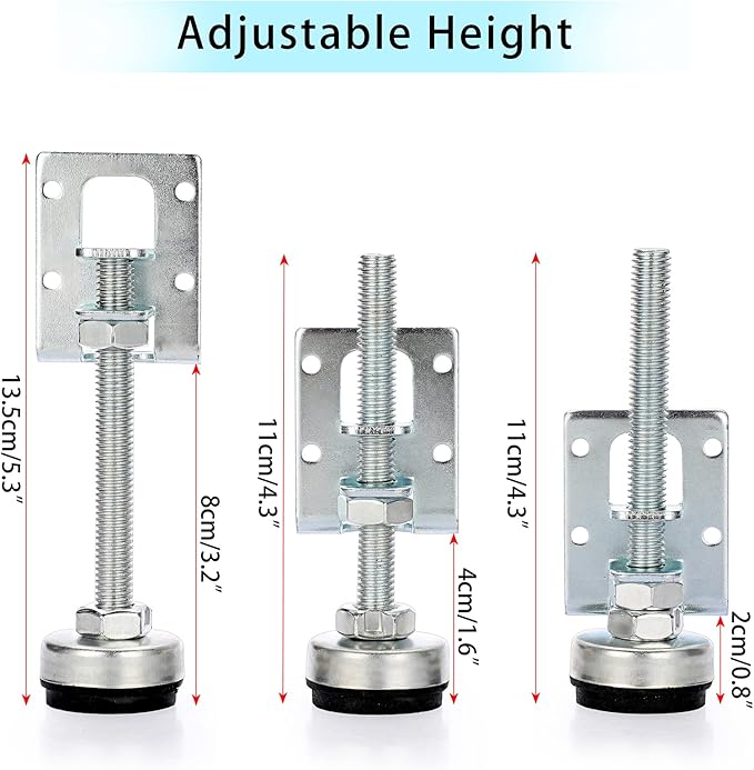 OwnMy 4 Packs Heavy Duty Adjustable Furniture Leveling Feets L Shaped Furniture