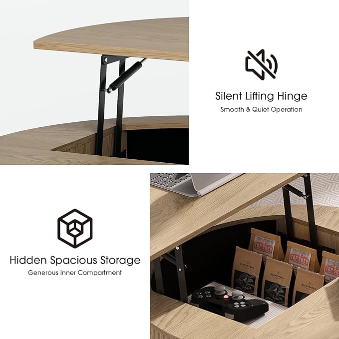 SULIVES Round Coffee Table