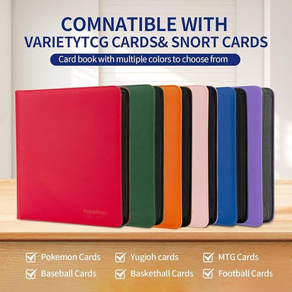 Card Binder – 720 Capacity, Zippered Trading Card Holder for MTG, Sports & Collectible Cards – Acid-Free, Durable & Travel-Friendly Storage (Red dots, 12 Pocket)