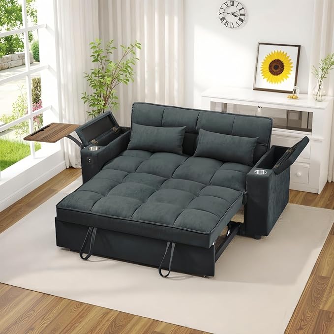 oaaktu 65''Convertible Sleeper Sofa Bed, 3-in-1 Pull Out Couch Bed