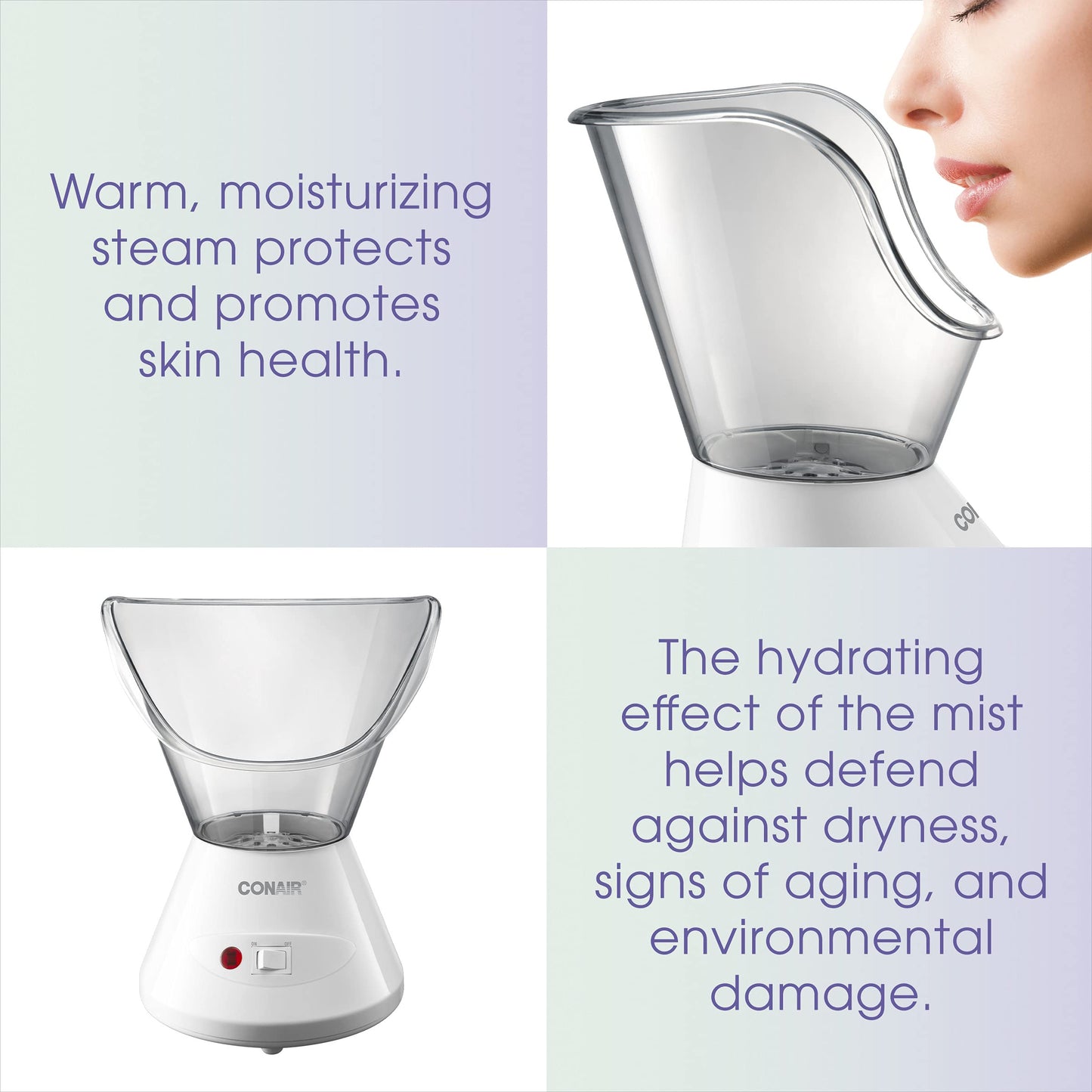 True Glow by Conair Facial Steamer - Face Steamer for Facial Deep Cleaning - Home Facial Spa