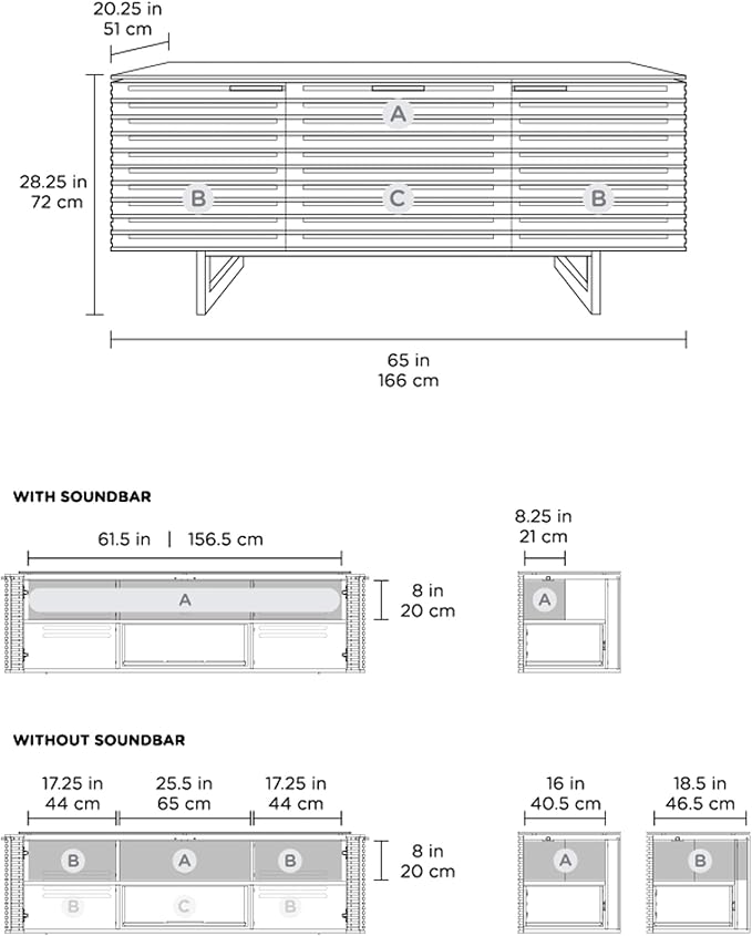 BDI Furniture Corridor 8177-65'' TV Stand