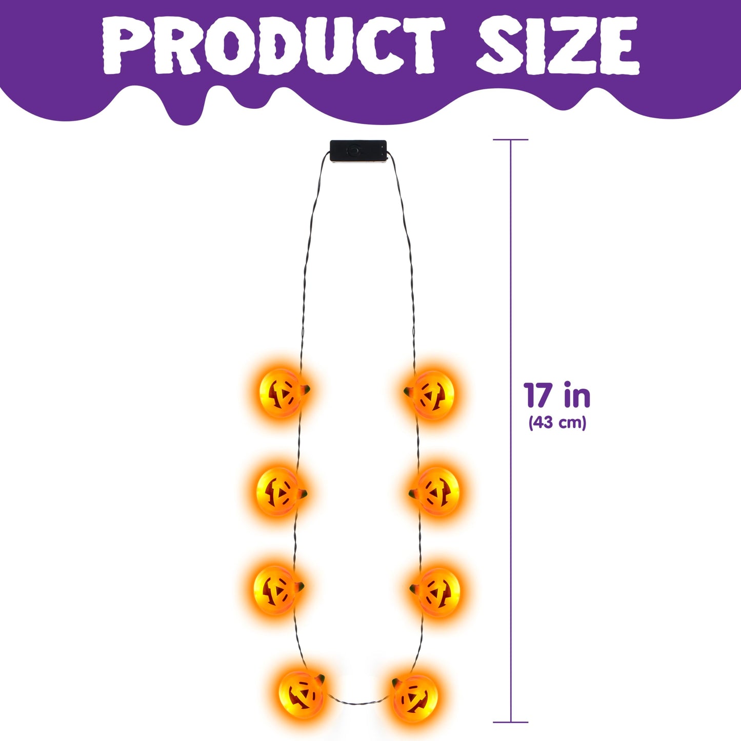 JOYIN 3 Pcs Halloween LED Necklace Pumpkin Shaped Jack o' Lantern Glowing Necklaces for Halloween Party Favor and Supplies, Party Costume Accessory Supplies