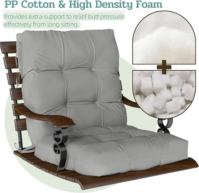 Outdoor Chair Cushion, High Back Soft Seat Pad