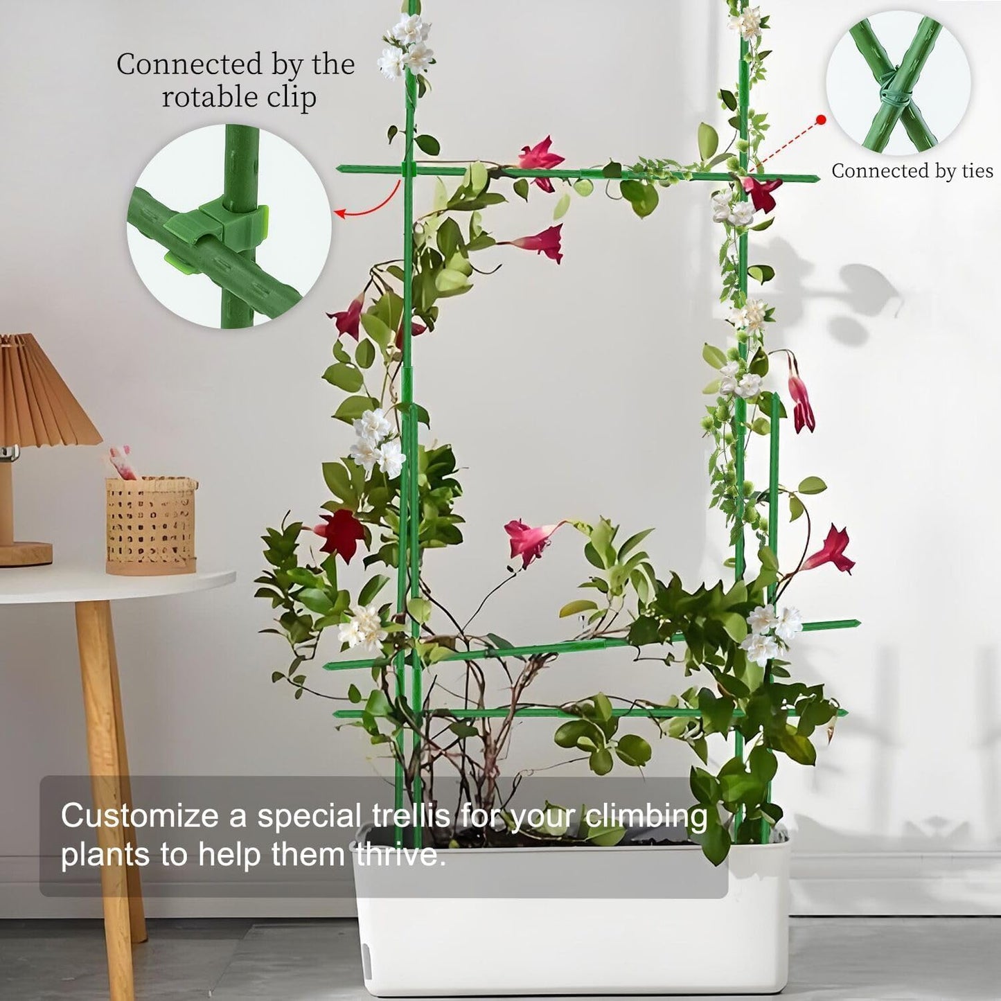 Sturdy Garden Stakes 18 Inch SupKing DIY 3/4/5/6/7ft Tomato Support Stake Green Plastic Coated Metal Tall Plant Stick Poles Plants Trellis for Indoor Outdoor Climbing Cucumber Chili Eggplant-20 Packs