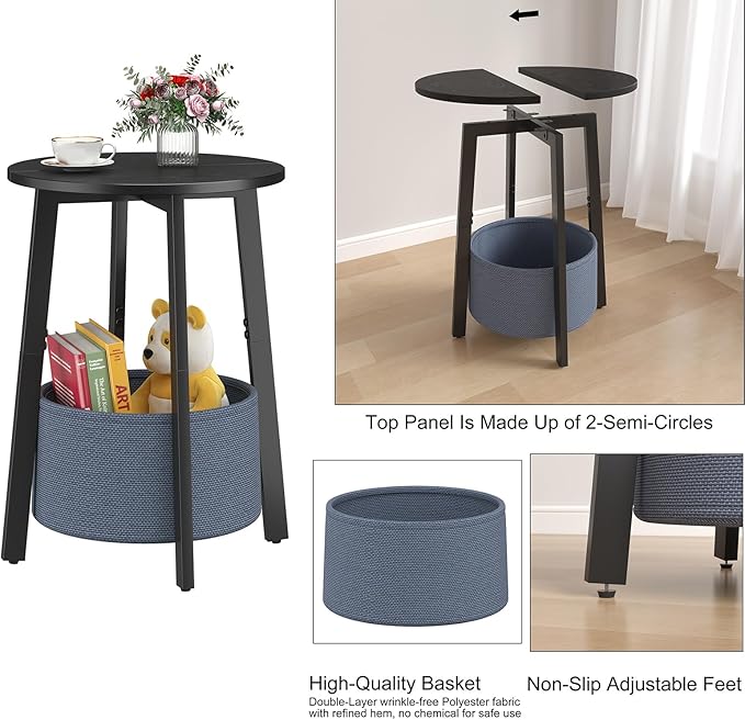 sthmec Small Round Side End Table Set of 2
