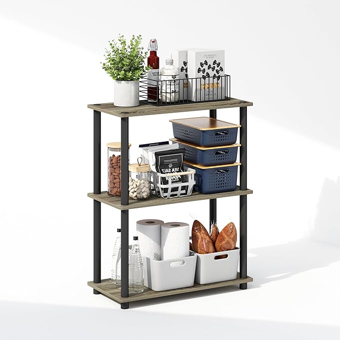 Furinno Turn-N-Tube Book Shelf, 3-Tier Bookshelf, Bookcase