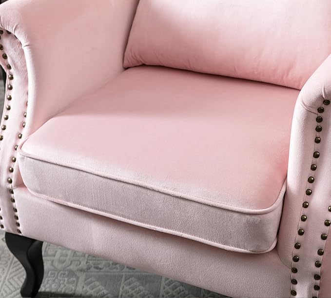 Mid Century Modern Accent Chair Upholstered Armchair Comfy Velvet Fabric Single