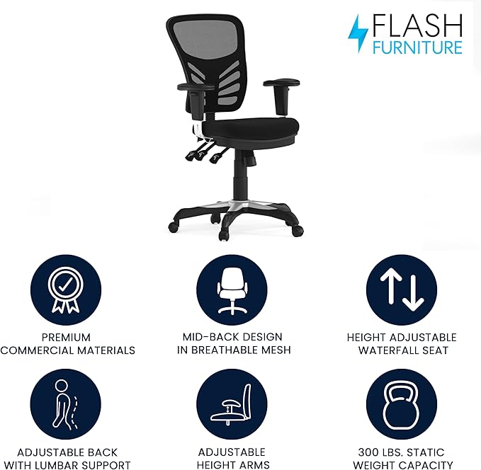 Flash Furniture Nicholas Mid-Back Swivel Desk Chair
