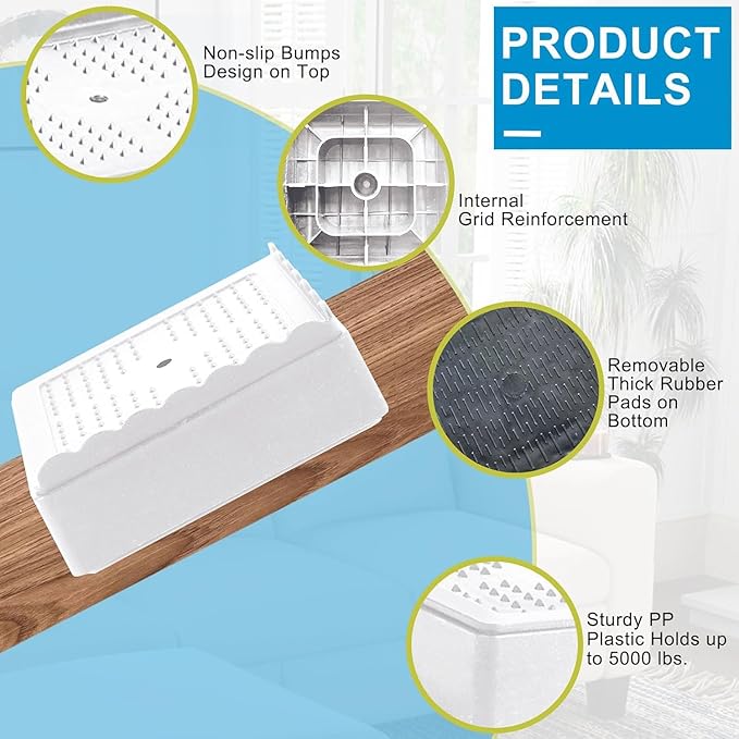 Bed Risers 1 inch, 2 inch, 3 inch, 4 inch Heavy Duty, Adjustable Furniture Riser