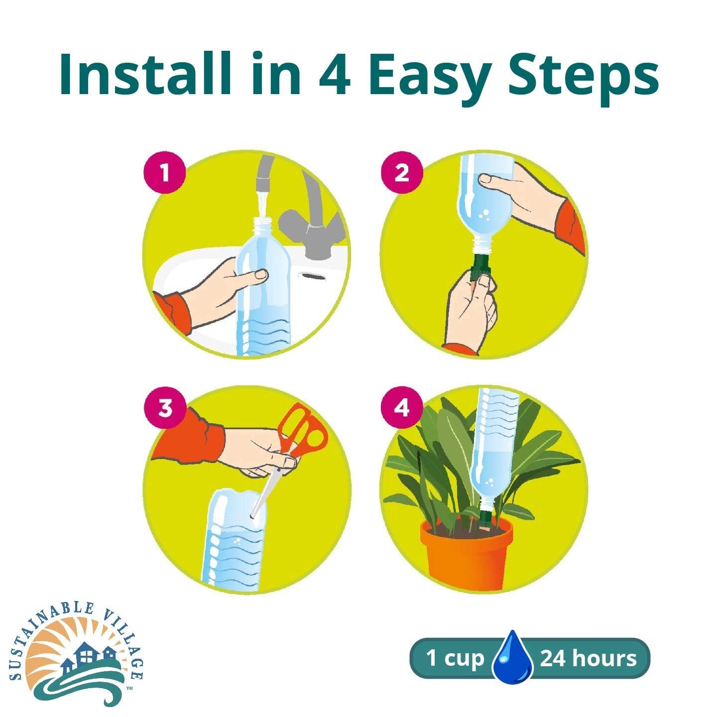 Blumat Plant Watering Device - Easy XL Self Watering Planter Insert for Indoor Plants - Bottle Adapter - Prevents Overwatering and Underwatering for Healthy Growth - 2 Pack