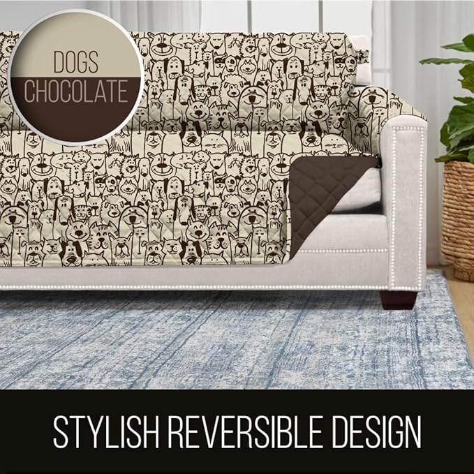 Sofa Shield® Couch Slip Covers for Dogs, Reversible Furniture Protector
