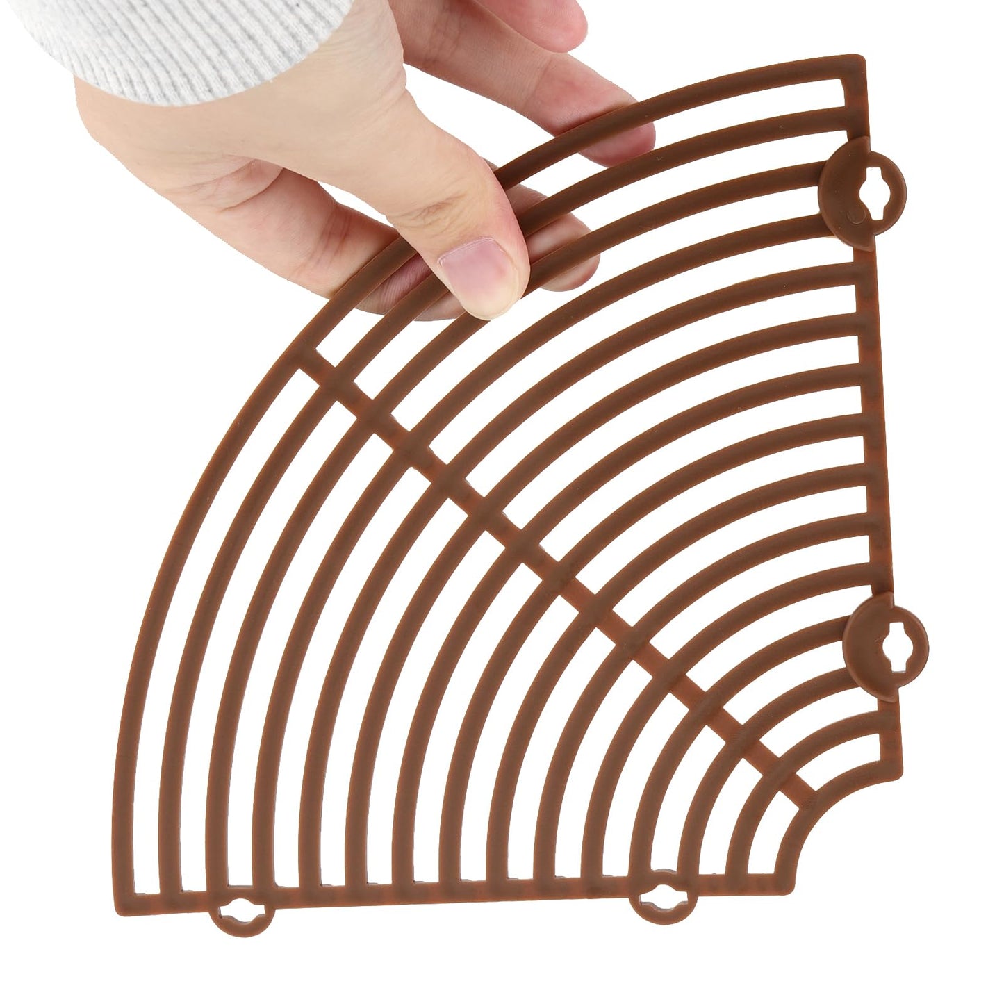 TAICHEUT 8 Pcs Plant Pot Grid, 11.8 inch Brown Plant Pot Cover, Indoor Planter Protector with 64 Deep Stakes for Dogs Cats Digging Stopper