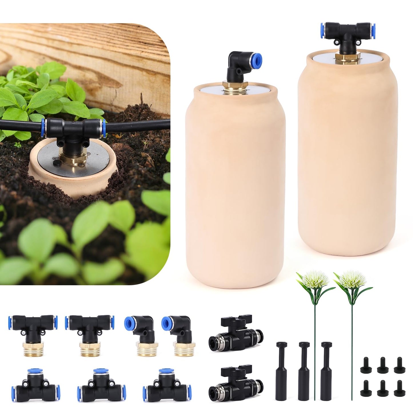 2pcs 3.5x3.5x7in Olla Watering System 30oz Plant Watering Globes Ollas Plant Watering Device Easy Self Watering Planter for Your Garden Classic Vacation Plant Watering Devices