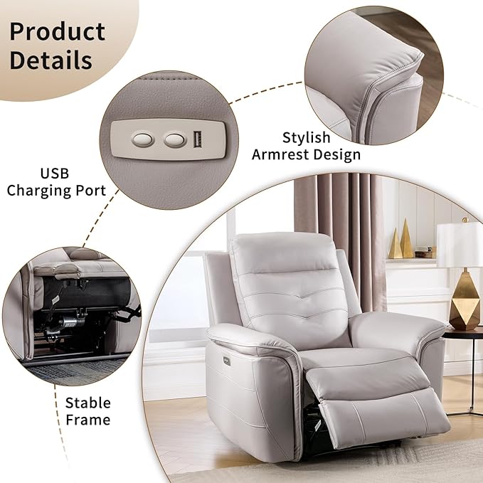 ANJ Oversized Power Reclining Loveseat Sofa Set of 2