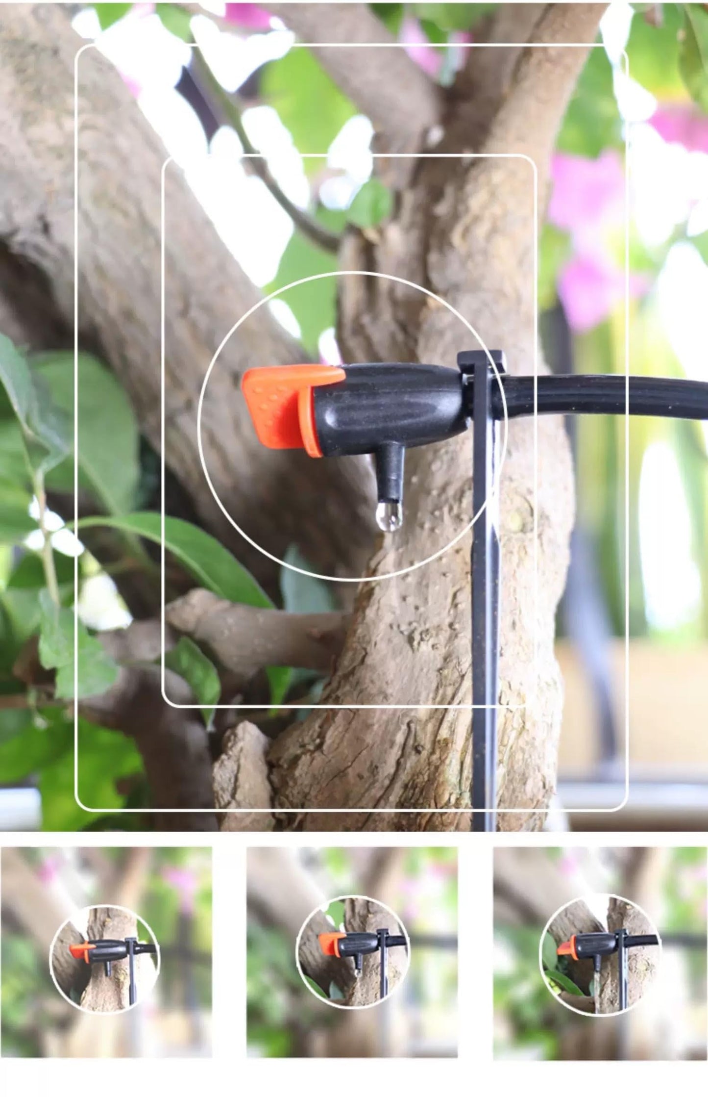 30PCS Garden Irrigation Dripper,Drip Emitters for 1/4" Drip Irrigation Tubing with Support Stakes, Adjustable Water Flow Drippers Watering Dripper Sprinkler for Watering System for (4-7mm) Hose (30)