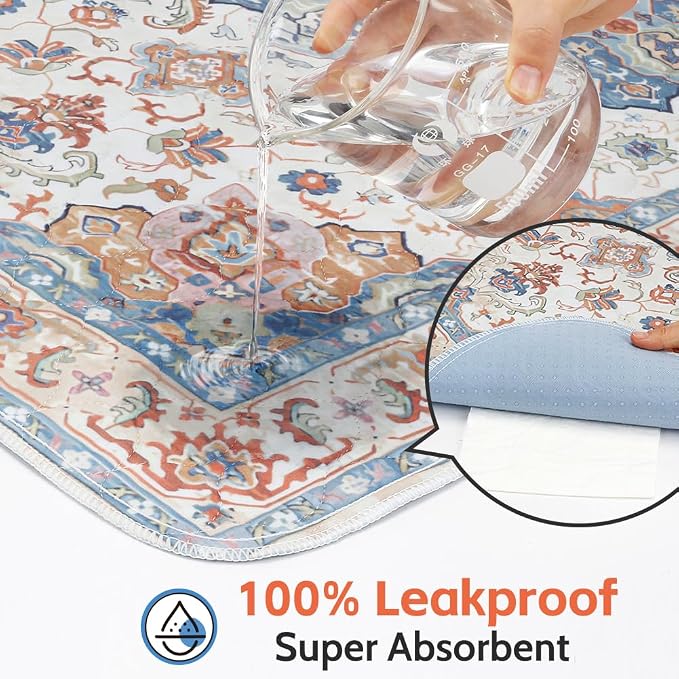 Washable Pee Pads for Dogs, 2 Pack Reusable Puppy Training Pads 48"x48" Super Absorbent Waterproof Dog Training Pads, Non-Slip Potty Pads, Whelping Pads Litter Mat Beige