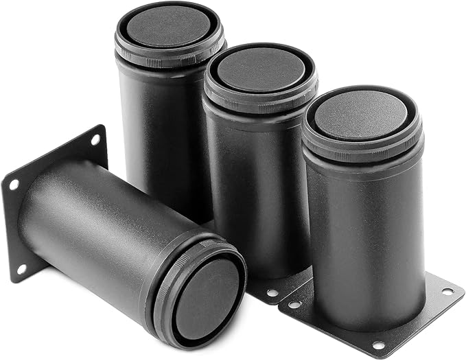 4 Inch Metal Furniture Legs Stainless Steel Adjustable Legs Black Metal Legs