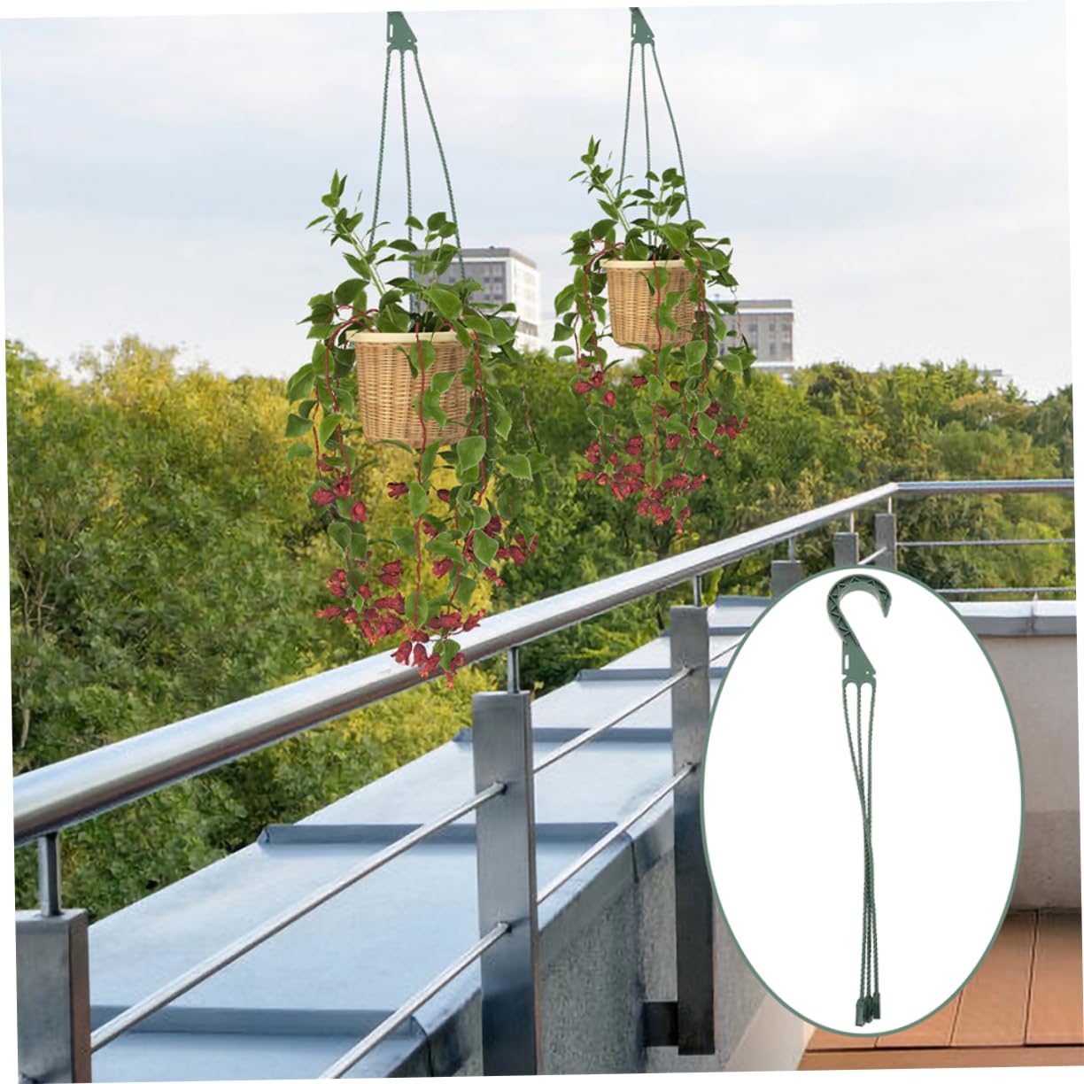 Toyvian 5pcs Plant Pot Hangers with Hooks Versatile Hanging Basket Chains for Plants and Bird Feeders Easy Installation Stylish Design