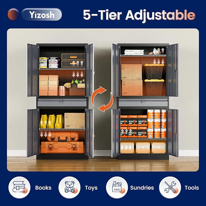 Yizosh Metal Garage Storage Cabinet