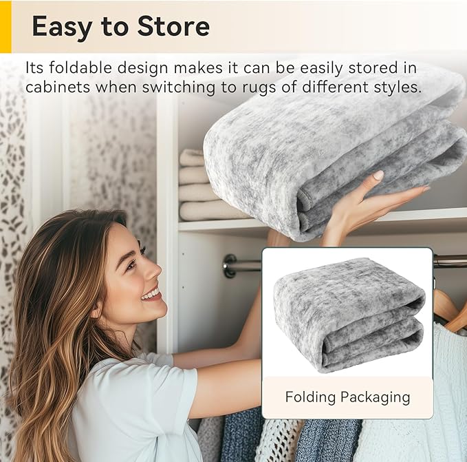 RELEANY Washable Area Rugs Square 8ft Non-Slip Modern Abstract Soft