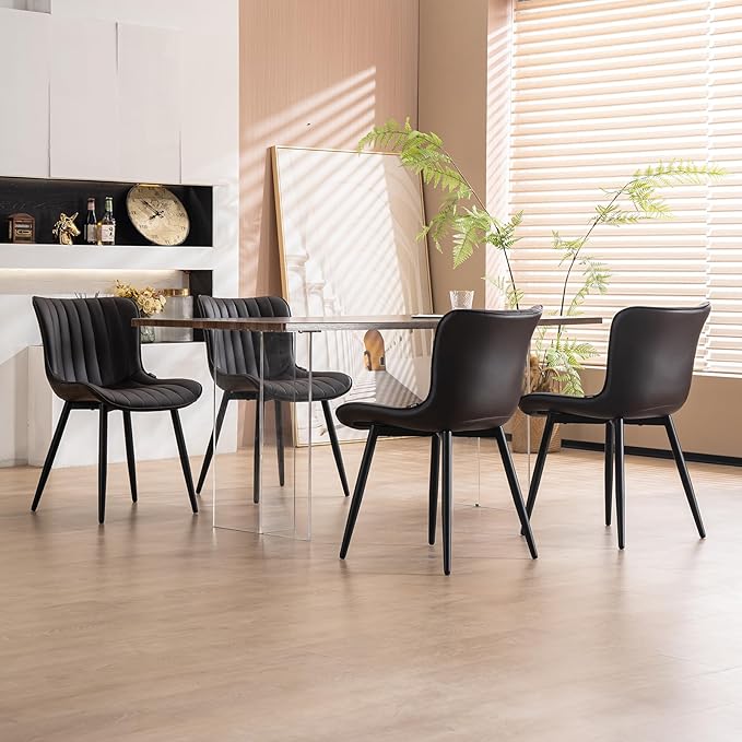 YOUNUOKE Dining Chairs Set of 2 Upholstered Mid Century Modern Kitchen Chair