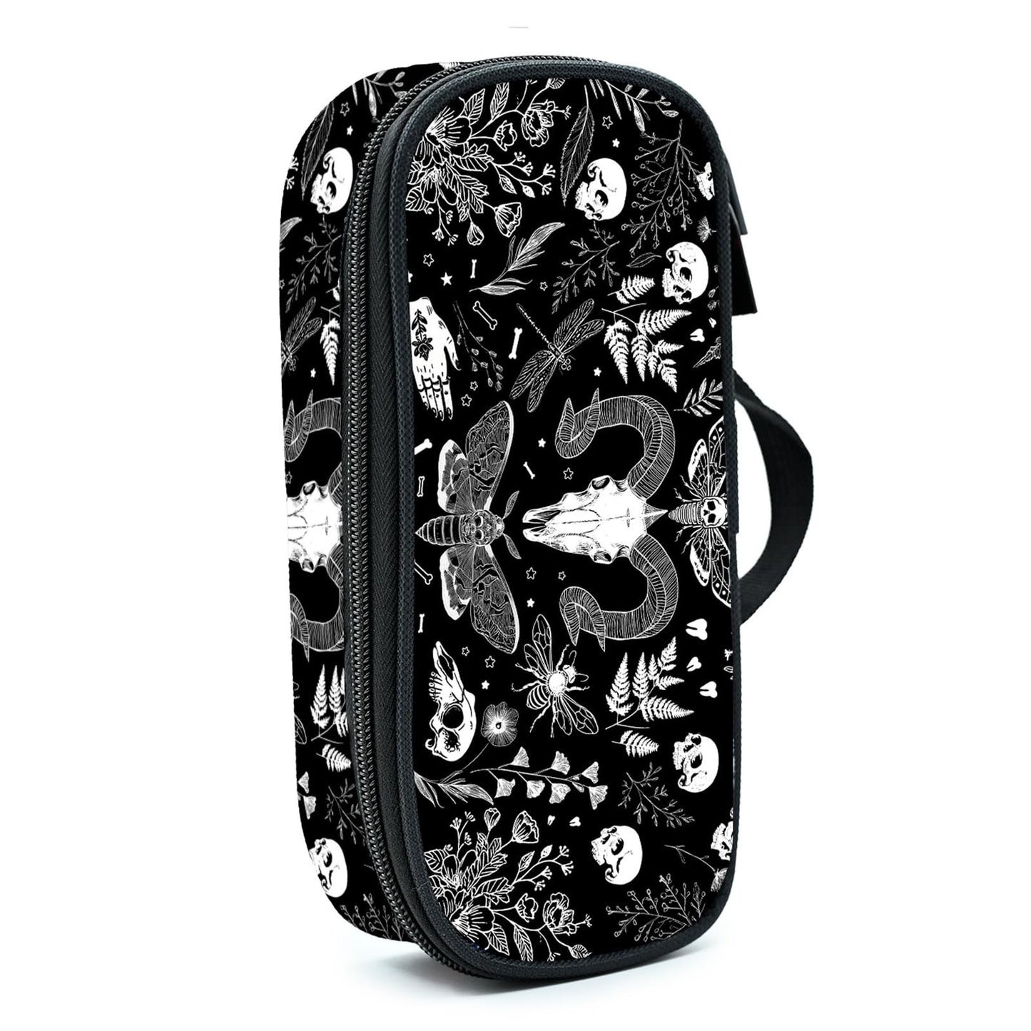 Droerfes Goth Magic Skull Pencil Case Pencil Pouch Large Capacity Pen Bag School Office Organizer Stationery Storage Box For Girls Boys Teen Kids
