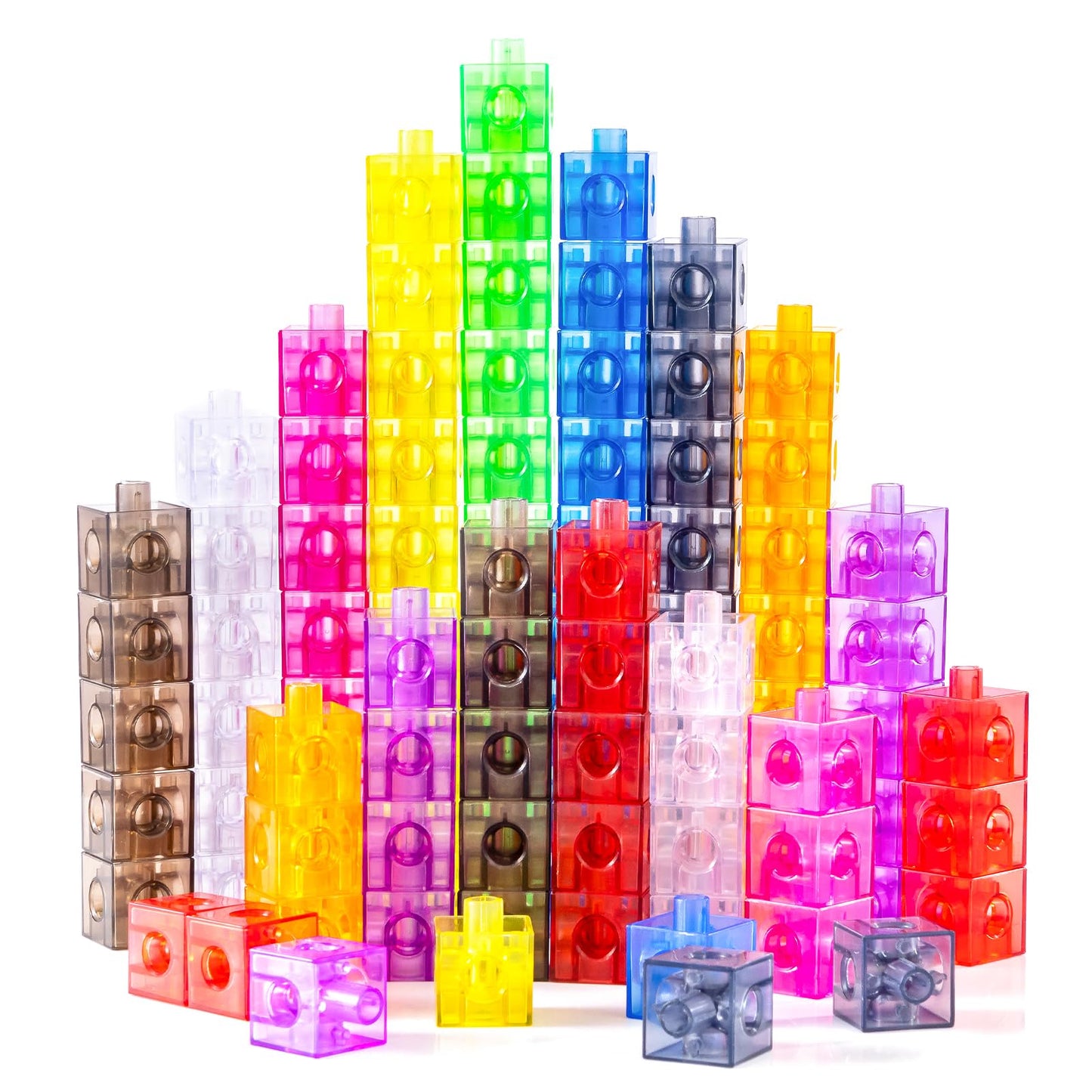 Odoorgames Translucent Math Blocks – 36 Pcs Translucent Pebbles, Rainbow Stones, Light Table Manipulatives, Preschool, Light Table Accessories, Includes 24 Activity Cards