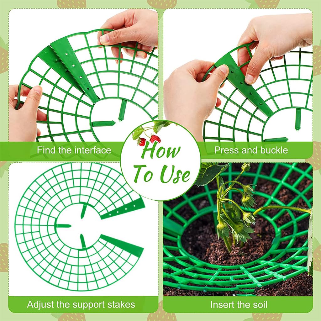 Fulanfudi 10 Pcs Strawberry Plant Support Stand Strawberry Growing Racks with 3 Sturdy Legs Strawberry Growing Frame Keeping Fruit Elevated to Avoid Ground Rot