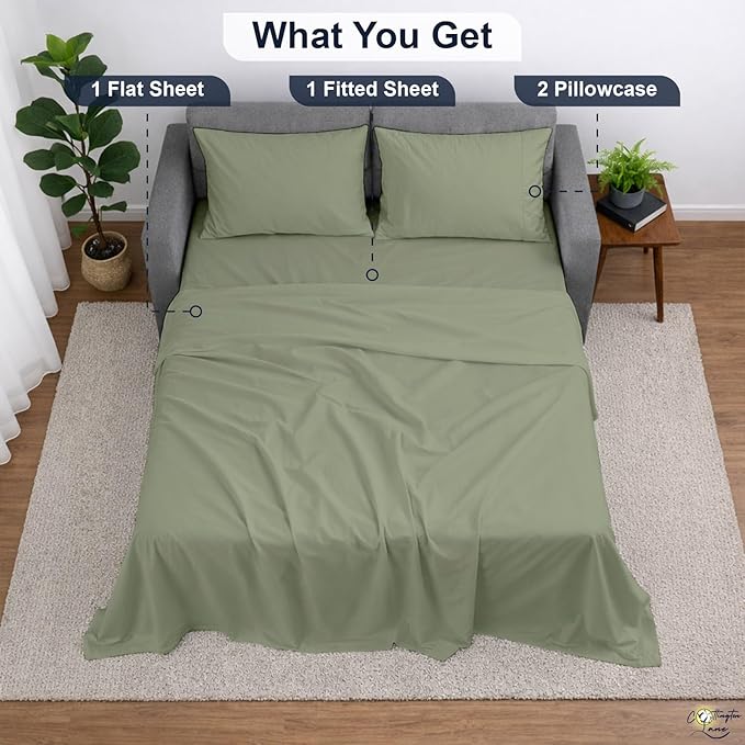 Cottington Lane Sleeper Sofa Sheets Full Size, 4 Piece Premium Quality 100%