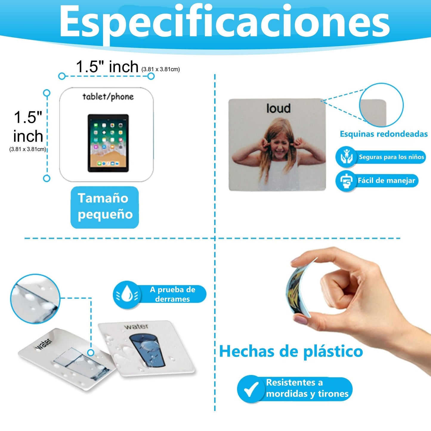 Visual Communication Book,162 ASD Photo Picture Cards: Autism Language Vocabulary, Speech Articulation Therapy, ADHD & Aprexia Learning (Spanish Laminate Real Photo Book, Small)