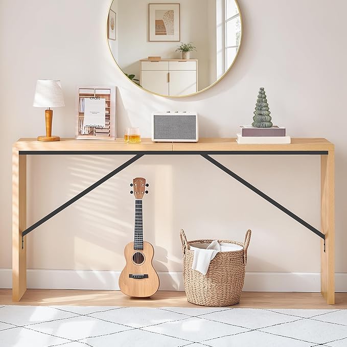 MAHANCRIS Console Table, 62.2" Long Sofa Table Behind Couch, Narrow Entryway
