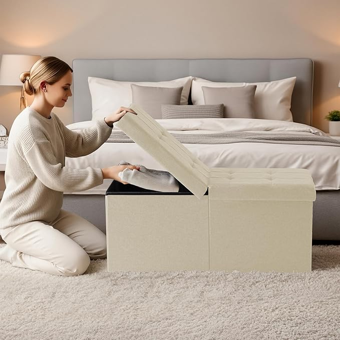 30.5-INCH Storage Ottoman Bench, Footrest