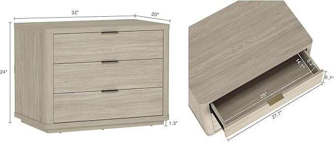 Eco-Friendly Nightstand in Natural Finish, Sustainable Bedside Table Made from
