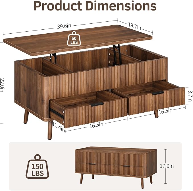 Lift Top Coffee Table with Storage