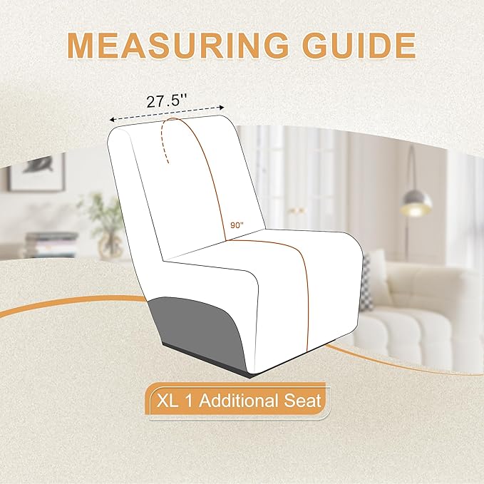 HDCAXKJ 100% Waterproof Reclining Sectional Couch Covers L Shape Recliner Sofa