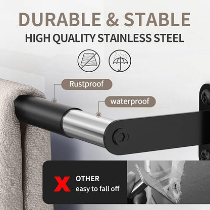 JUYSON Towel Bar for Bathroom 30 Inch Matte Black, Towel Racks for Bathroom Wall Mounted,Bathroom Accessories Stainless Steel Towel Rod Single Towel Holder Towel Hanger(Single Bar-Black, 30 in)