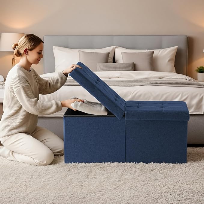 30.5-INCH Storage Ottoman Bench, Footrest